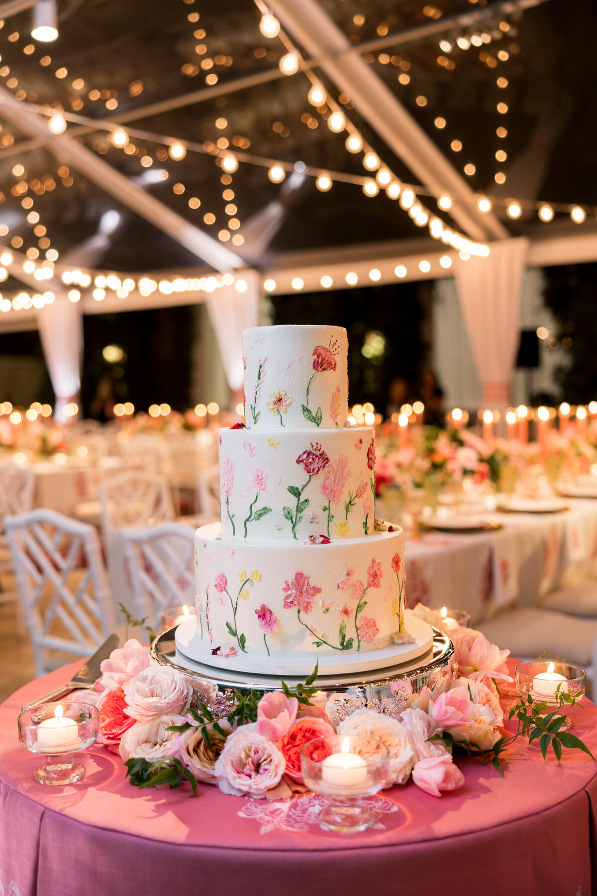 Chicago Illuminating Company Wedding with Pink Block Print Linens_41
