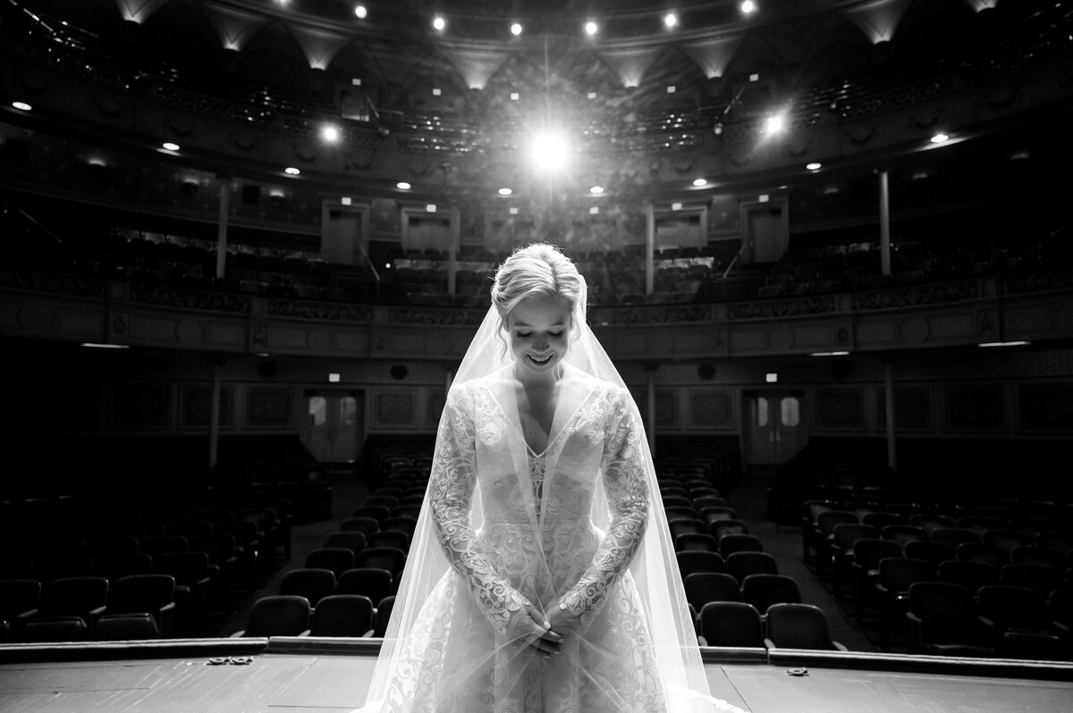 carnegie museum theater wedding photo