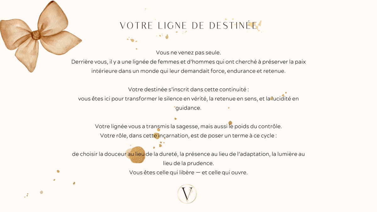 Page du Design Divin - Votre ligne de destinée révélée - Transmission spirituelle personnalisée, lecture de l'âme et élcairage énergétique pour comprendre votre trajectoire et ligner vos choix avec votre mission d'incarnation