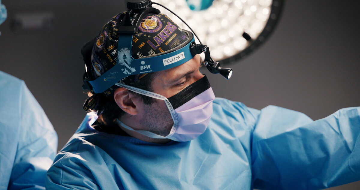 Surgeon in the operating room during a Luma Media shoot