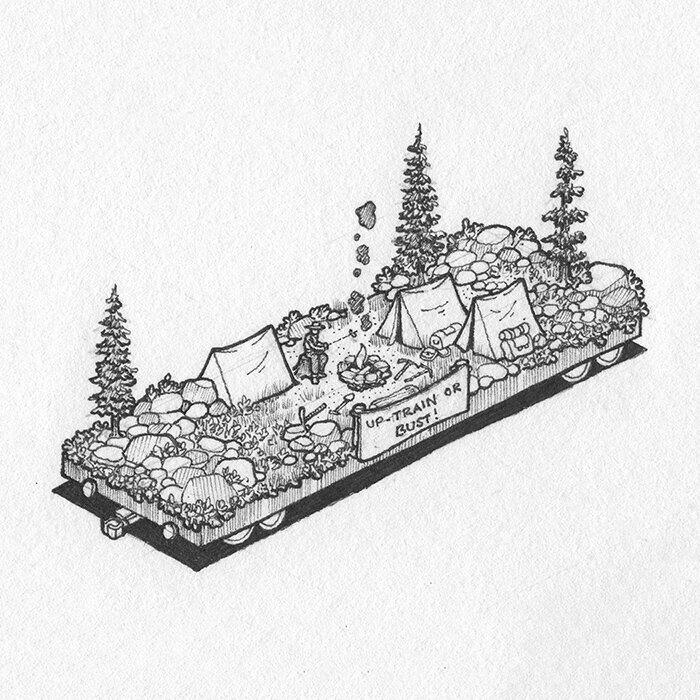 Pen and Ink Illustration of Inktober 2023 prompt: Rush