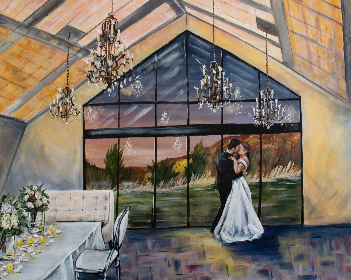 Indoor last dance painted by Debbie Bowman Art, in Minneapolis