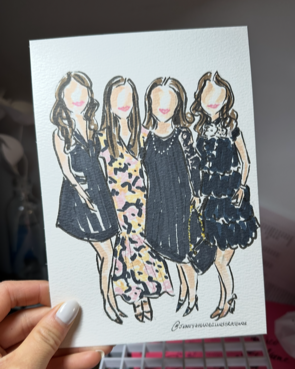 live paintings created for guests at a First Holy Communion celebration