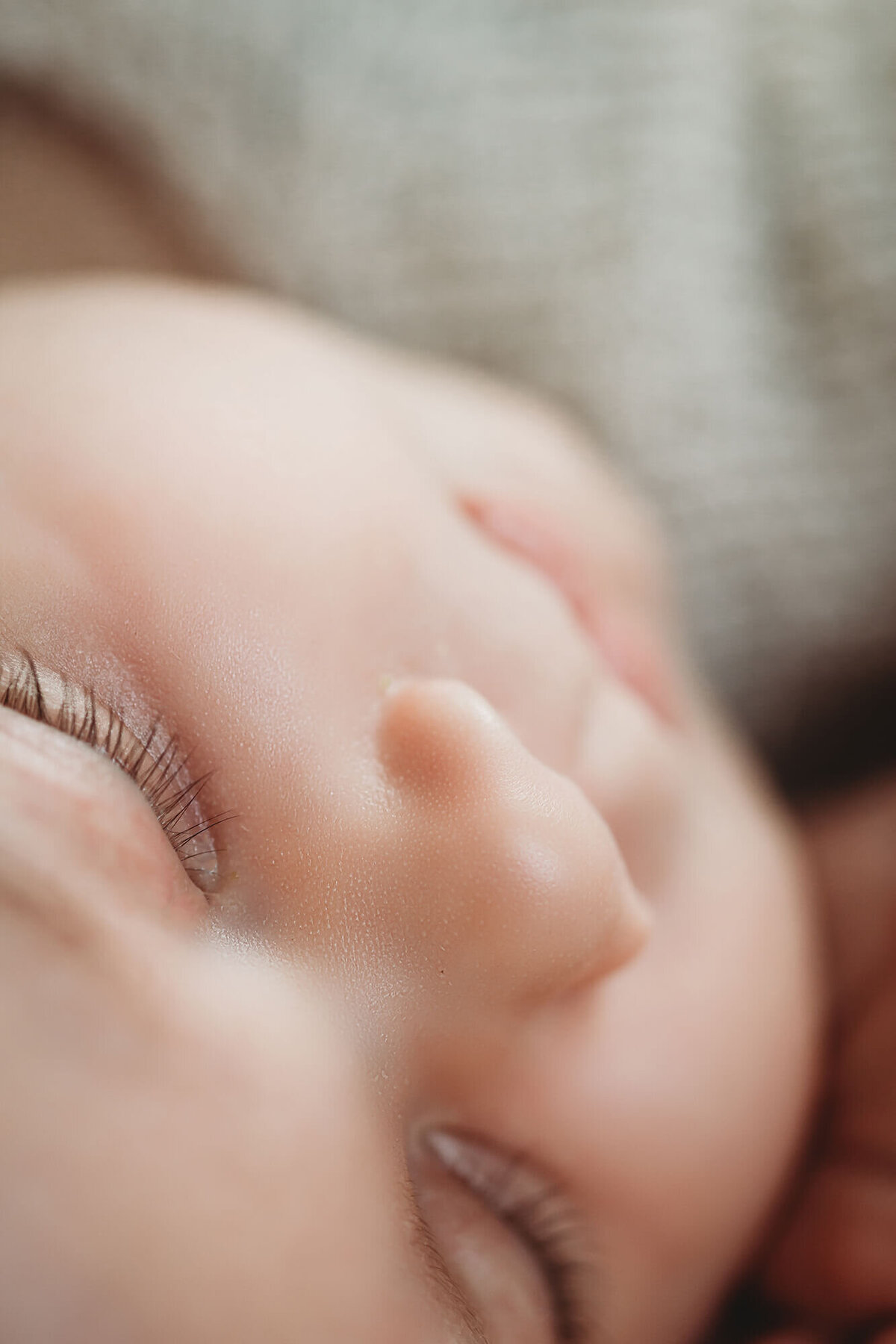 Baby details of nose and eye lashes 