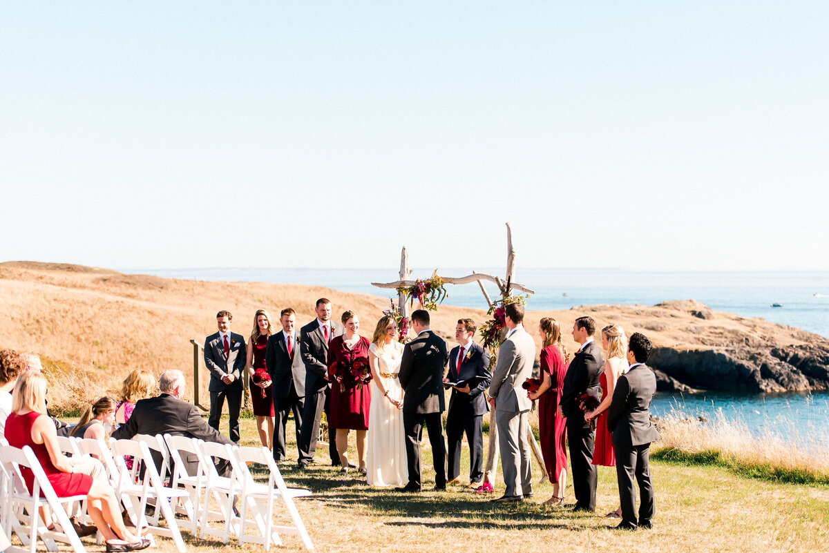 A wedding ceremony on vashon island