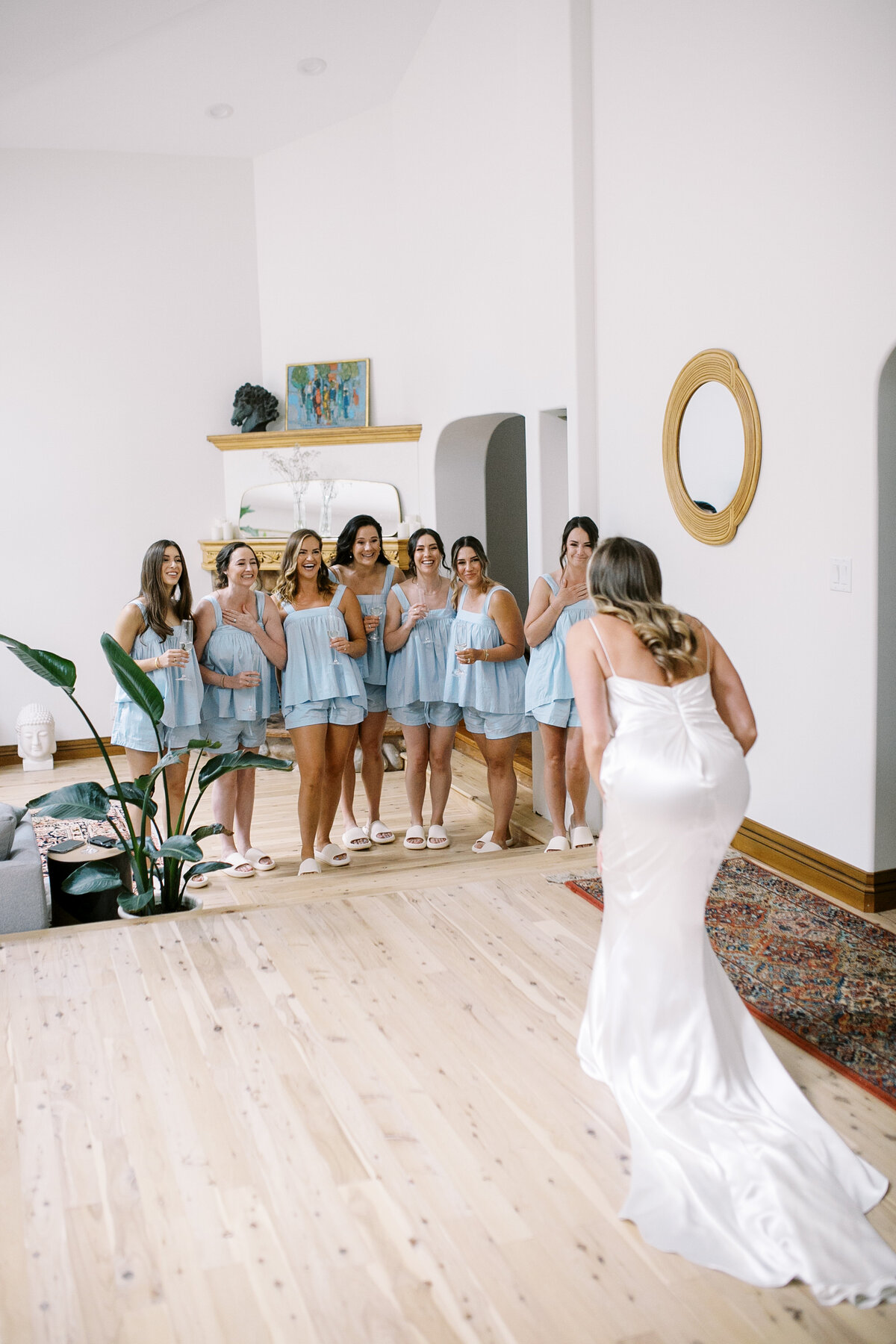 Bride and bridesmaids first look