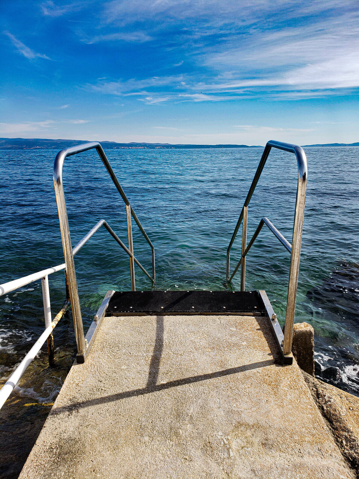 Ladder into Mediterranean Sea in Split, Croatia