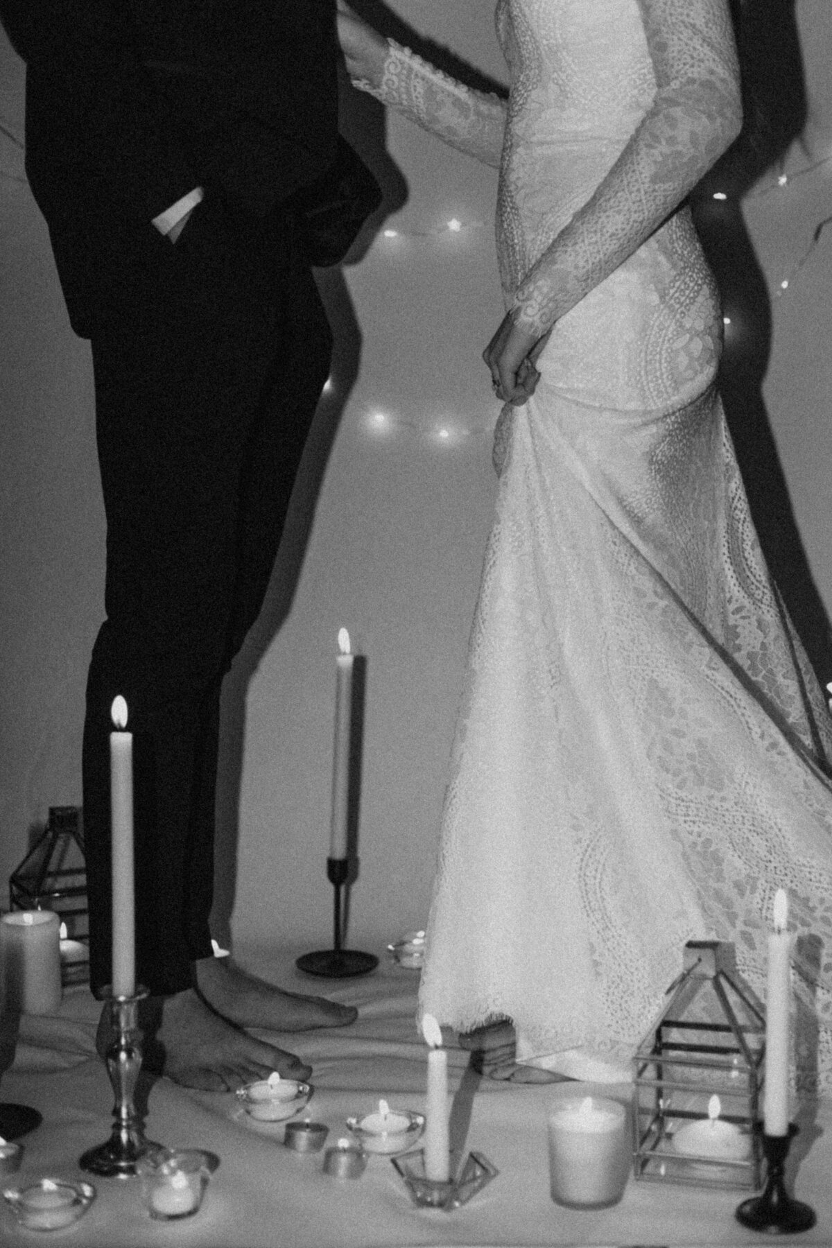 candlelight bridal photos