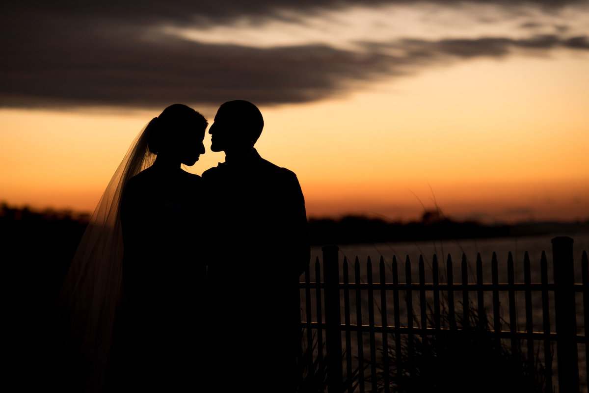 sunset with bride and room  at Soundview Caterers