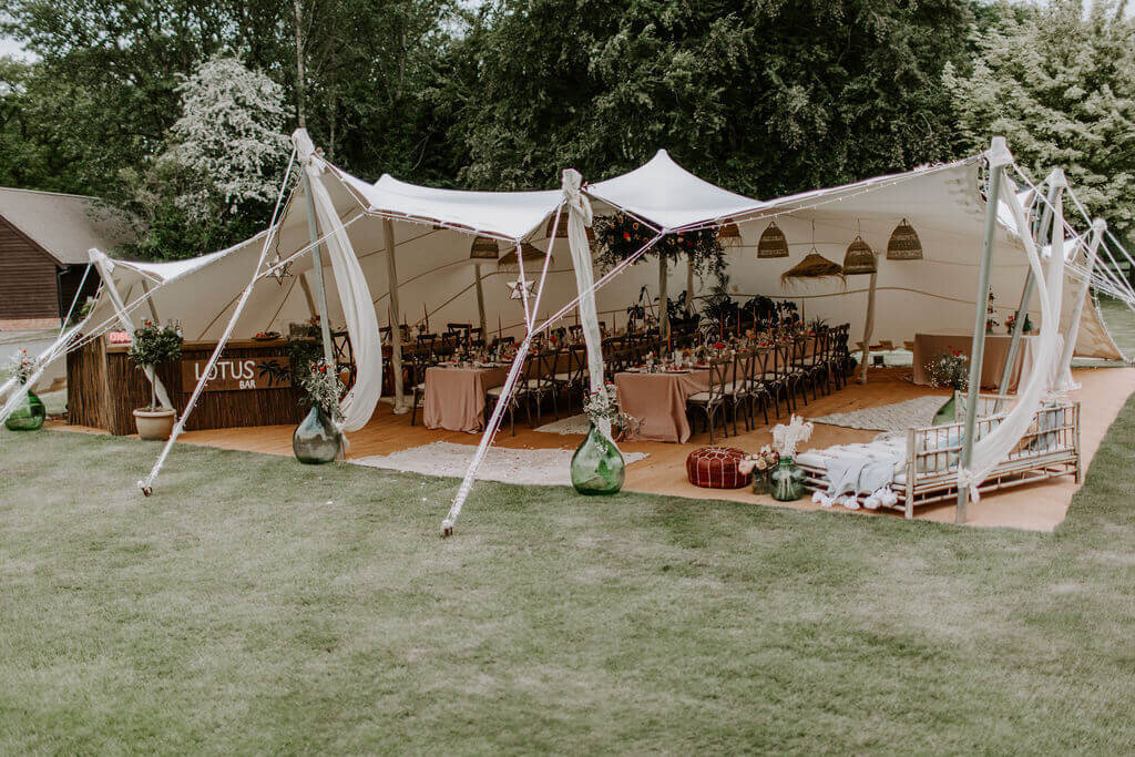 STRETCH TENT AT A PRIVATE HOME WEDDING