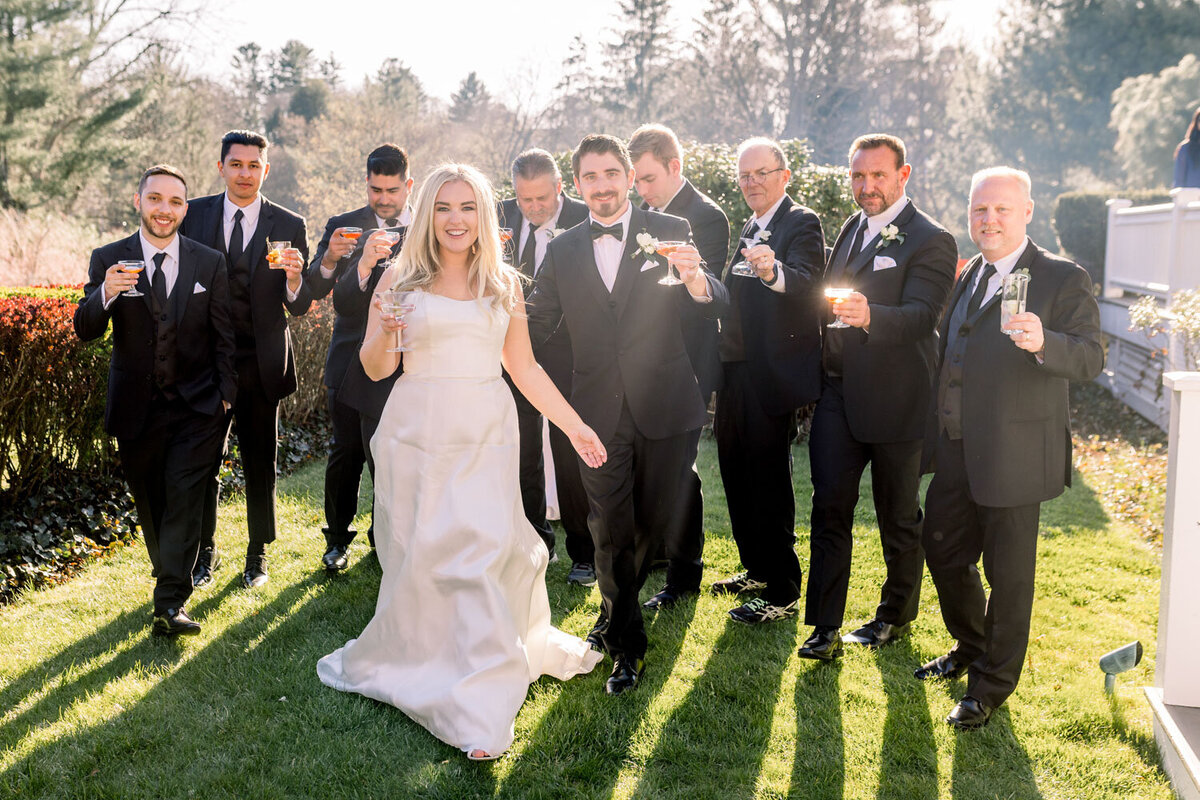 Bride and the groom squad