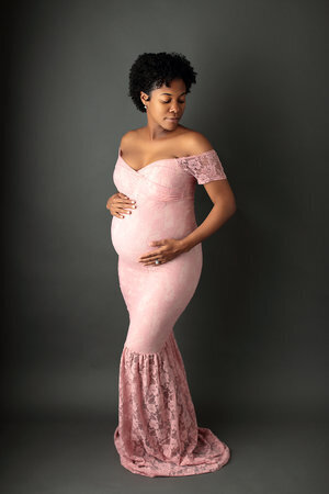 Pink Lace Maternity Gown Charlotte