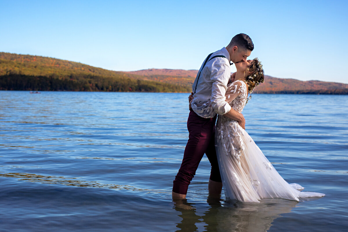 White Mountain Elopement in the waters of New Hampshire