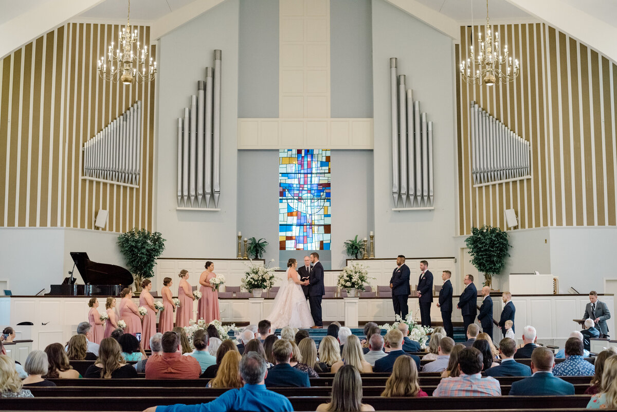 Wilmington North CarolinaBlush and Gold Summer Church Wedding-18