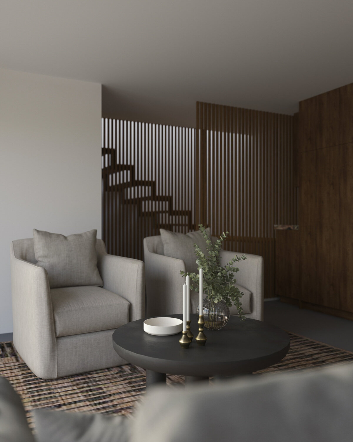 interior rendering of a pool house
