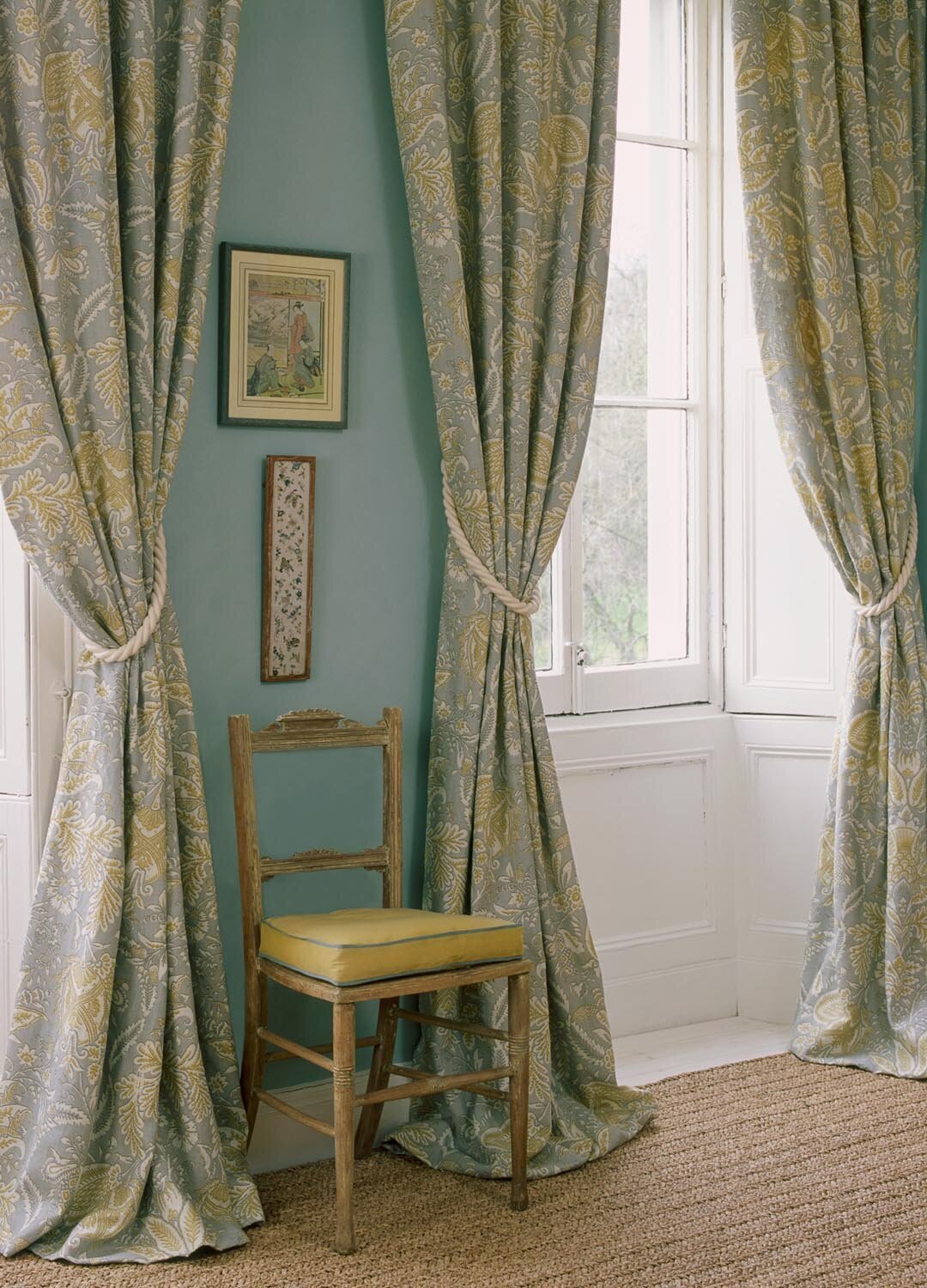 WYKEHAM Summer Blue Curtains - Lewis and Wood