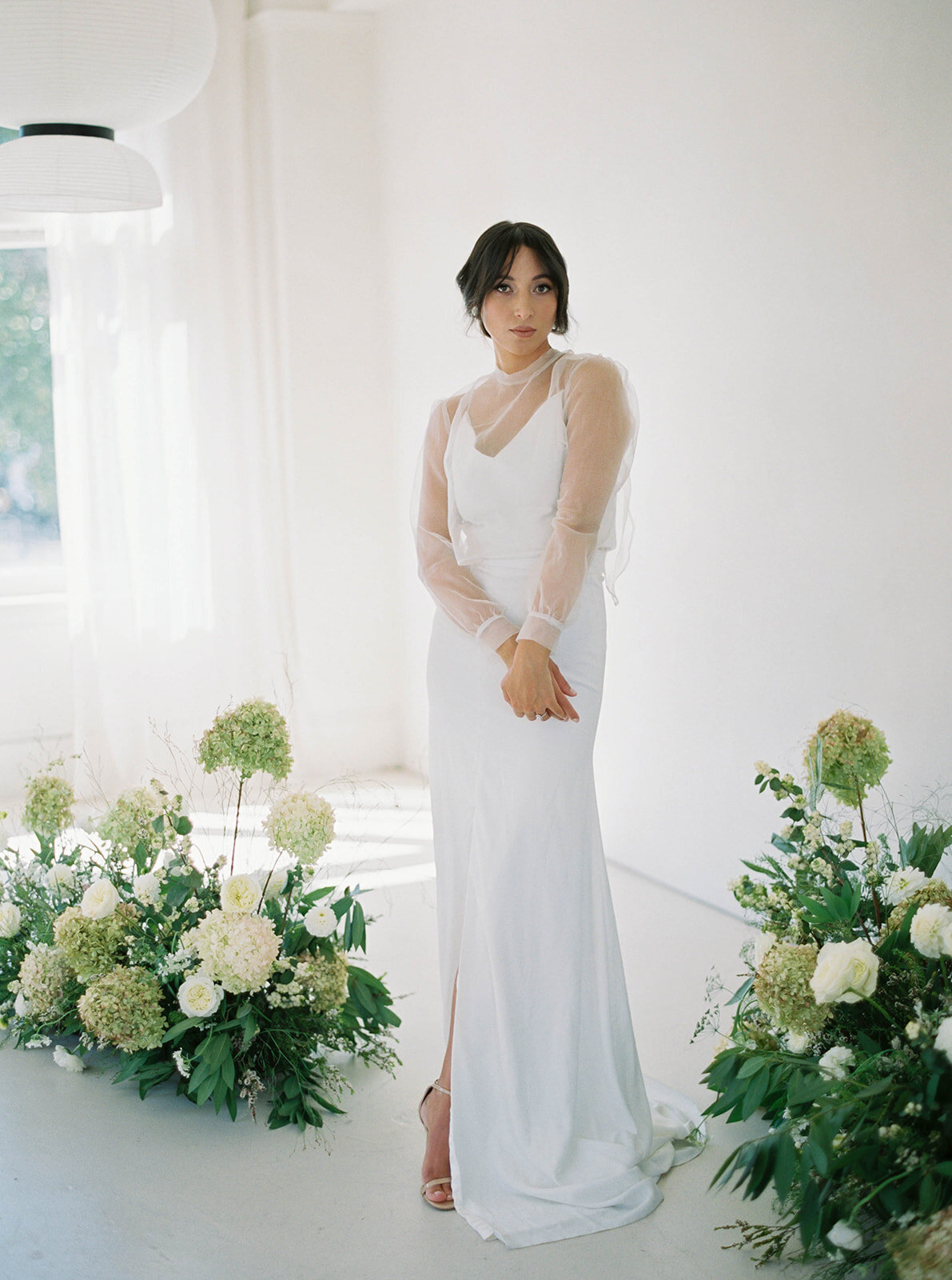 Bride with custom bouquet for Earthy Bridal Editorial - Within the Flowers
