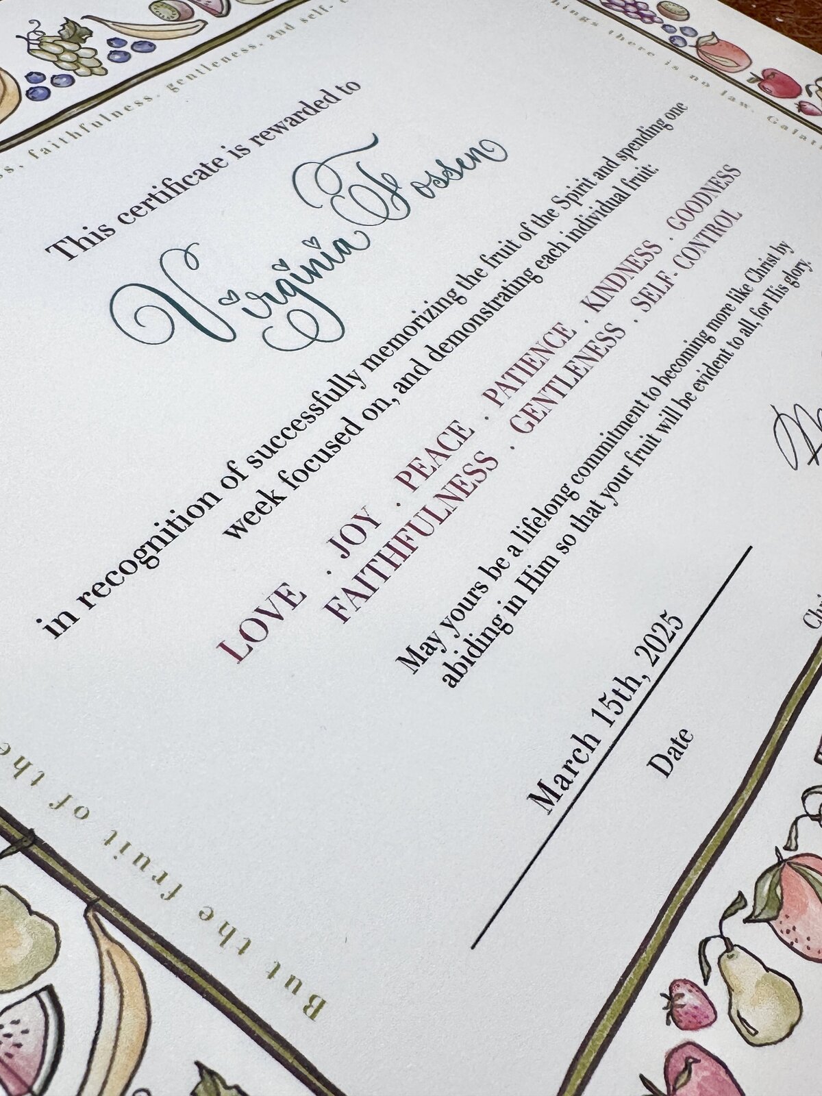 calligraphy certificate