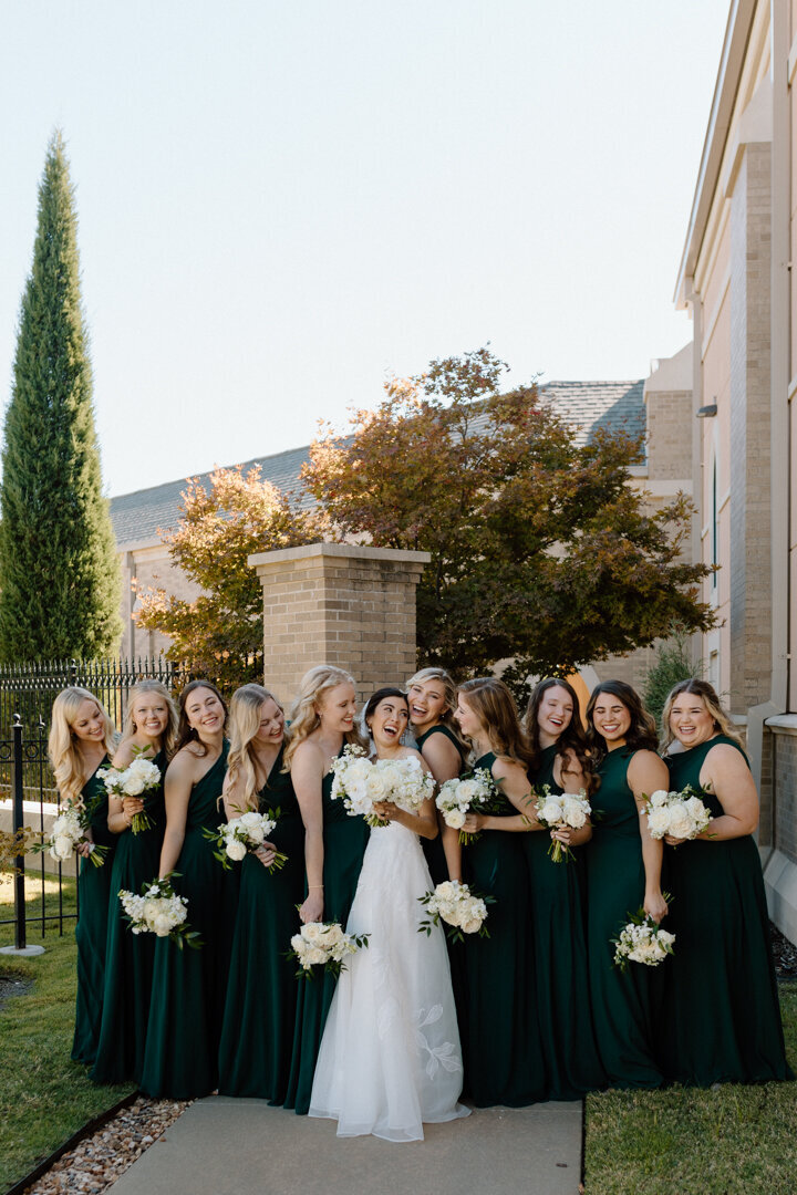 classic, church wedding, tulsa photographer, bride, bridesmaids, romantic