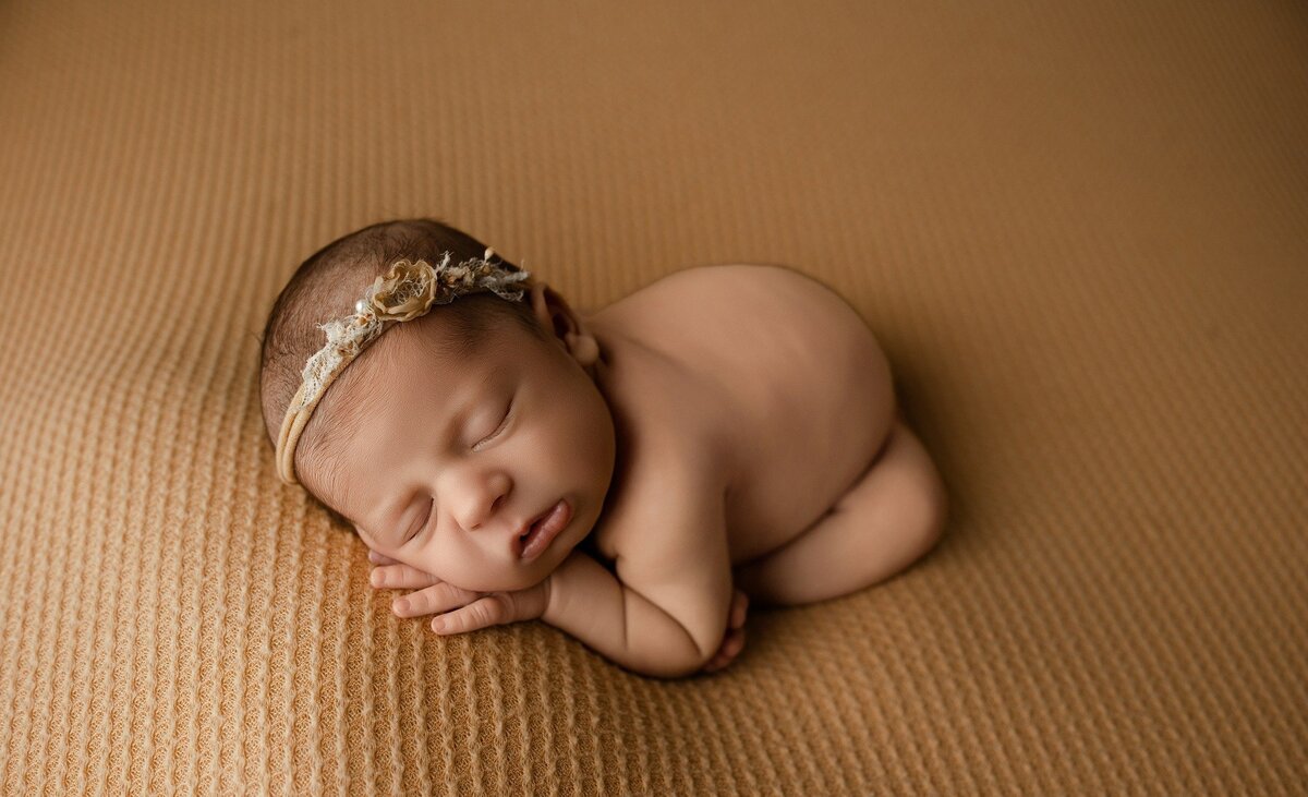 frisco-newborn-photographer-headband-neutral-backdrop