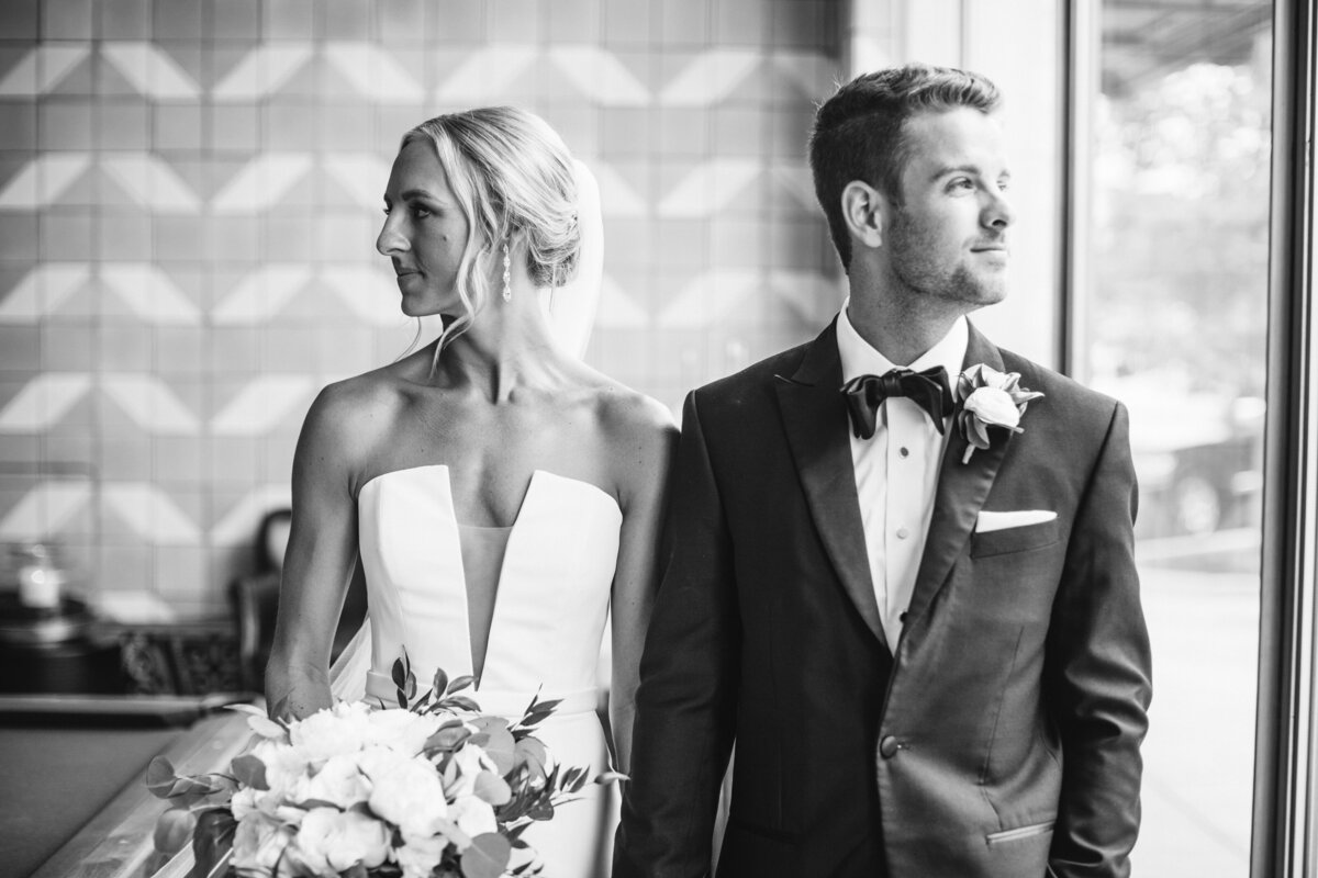 Bride and Groom standing