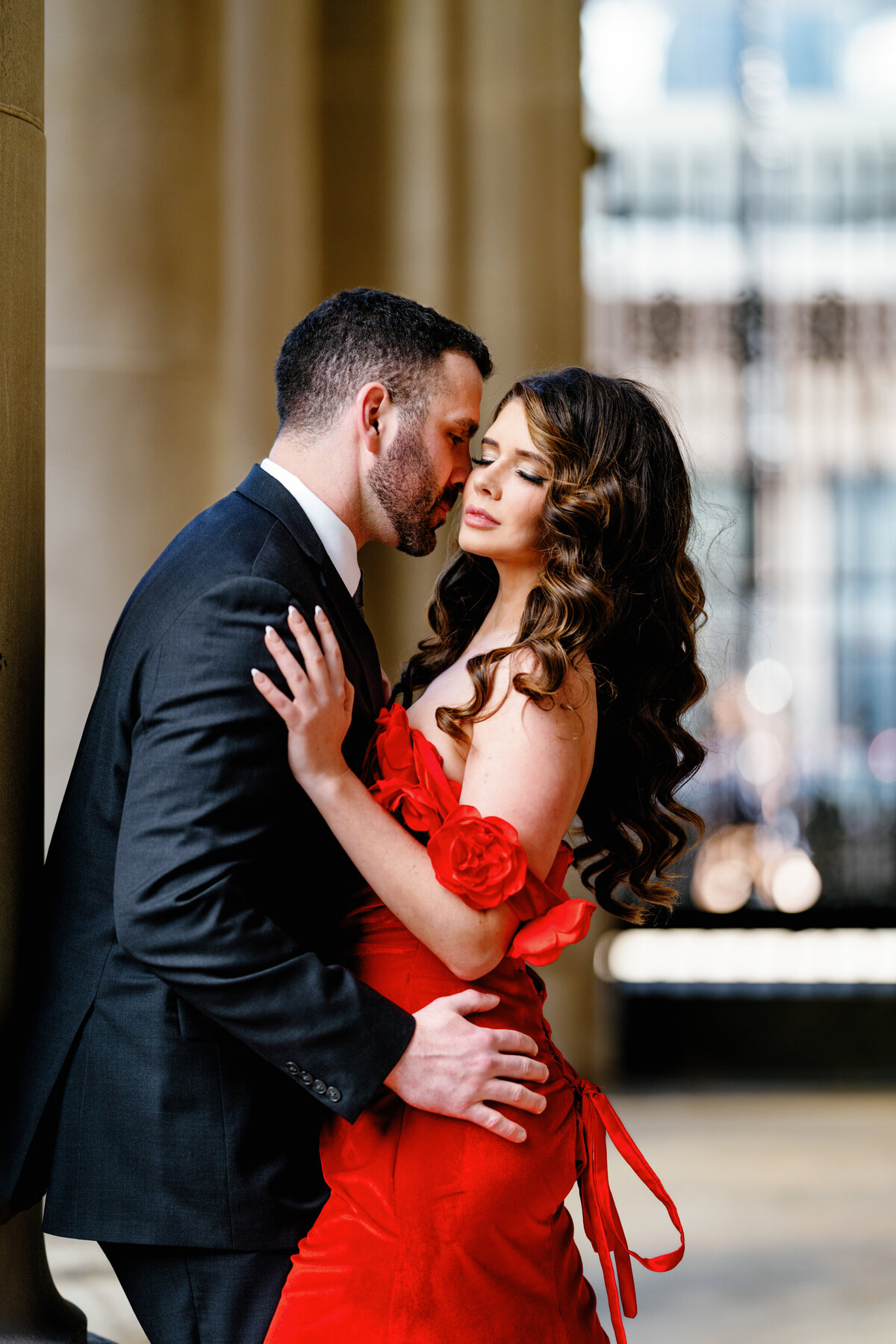 Aspen-Avenue-Chicago-Wedding-Photographer-Union-Station-Chicago-Theater-Engagement-Session-Timeless-Romantic-Red-Dress-Editorial-Stemming-From-Love-Bry-Jean-Artistry-The-Bridal-Collective-True-to-color-Luxury-FAV-57