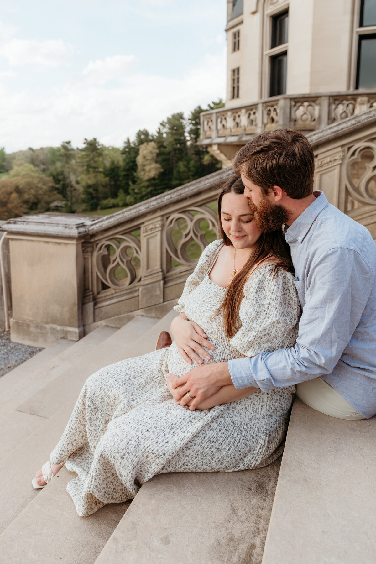 Biltmore Estate Maternity photo session photographed by Asheville Maternity and Newborn Photographer Rachel Marie Photography