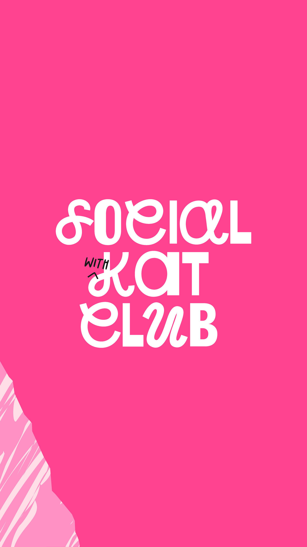 Social With Kat Club logo on a hot pink background