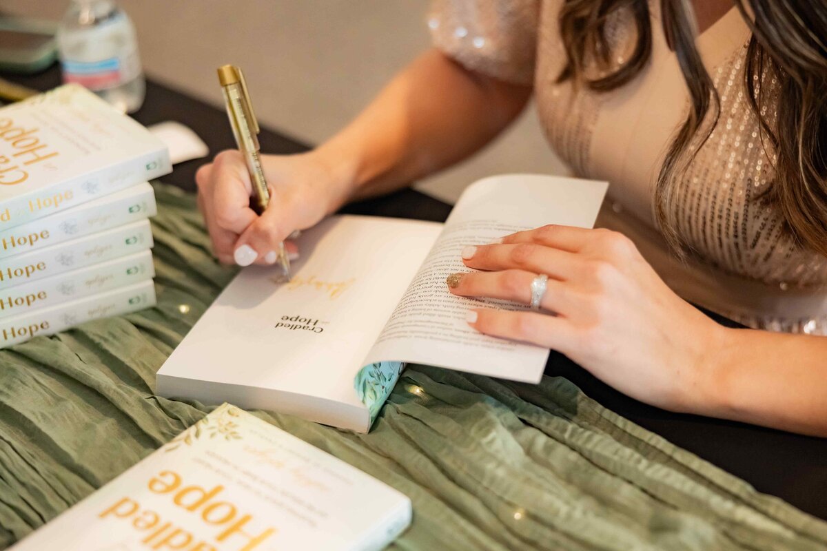 Ashley Opliger Cradled in Hope Book Launch Party, biblical book for grieving moms, miscarriage, stillbirth, infant loss, christian author (128)