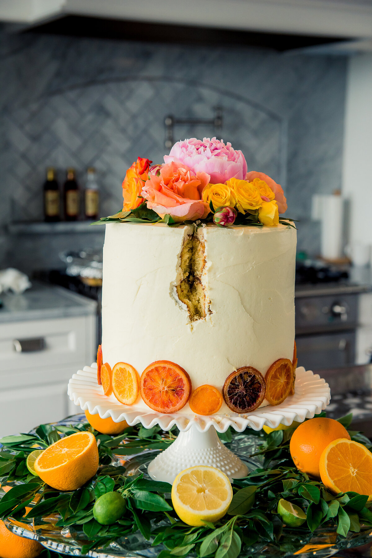 wedding cake and oranges