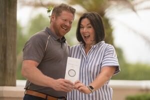 Happy couple celebrating their elopement with St Augustine elopement photographers in Florida's historic district