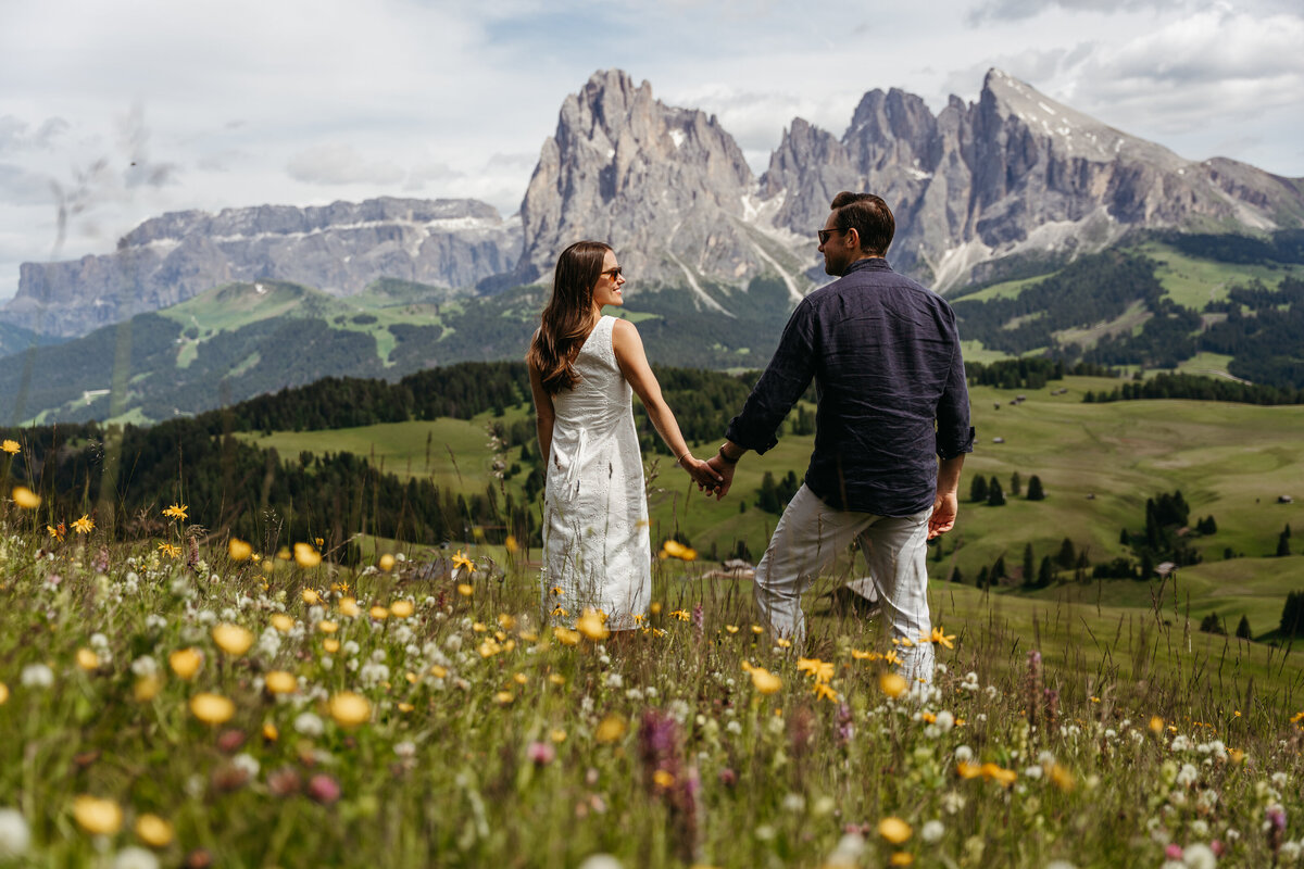 Alpe di Siusi Wildflowers Elopement Dolomites