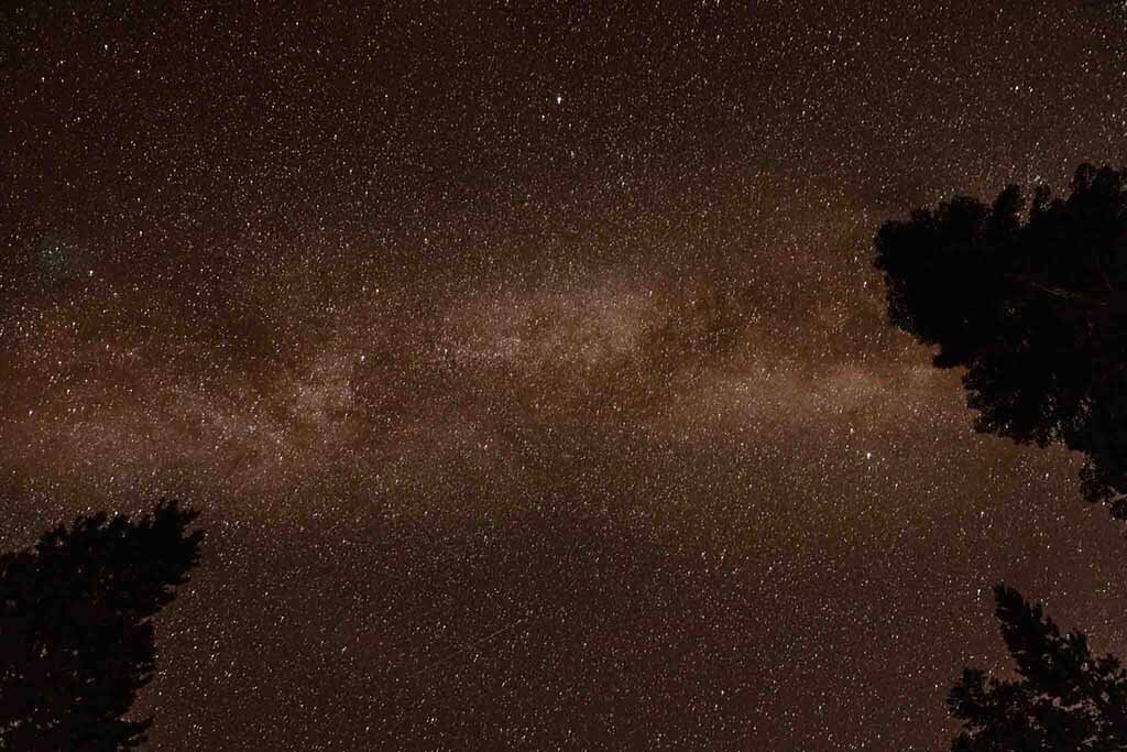 Starry night sky and Milky Way