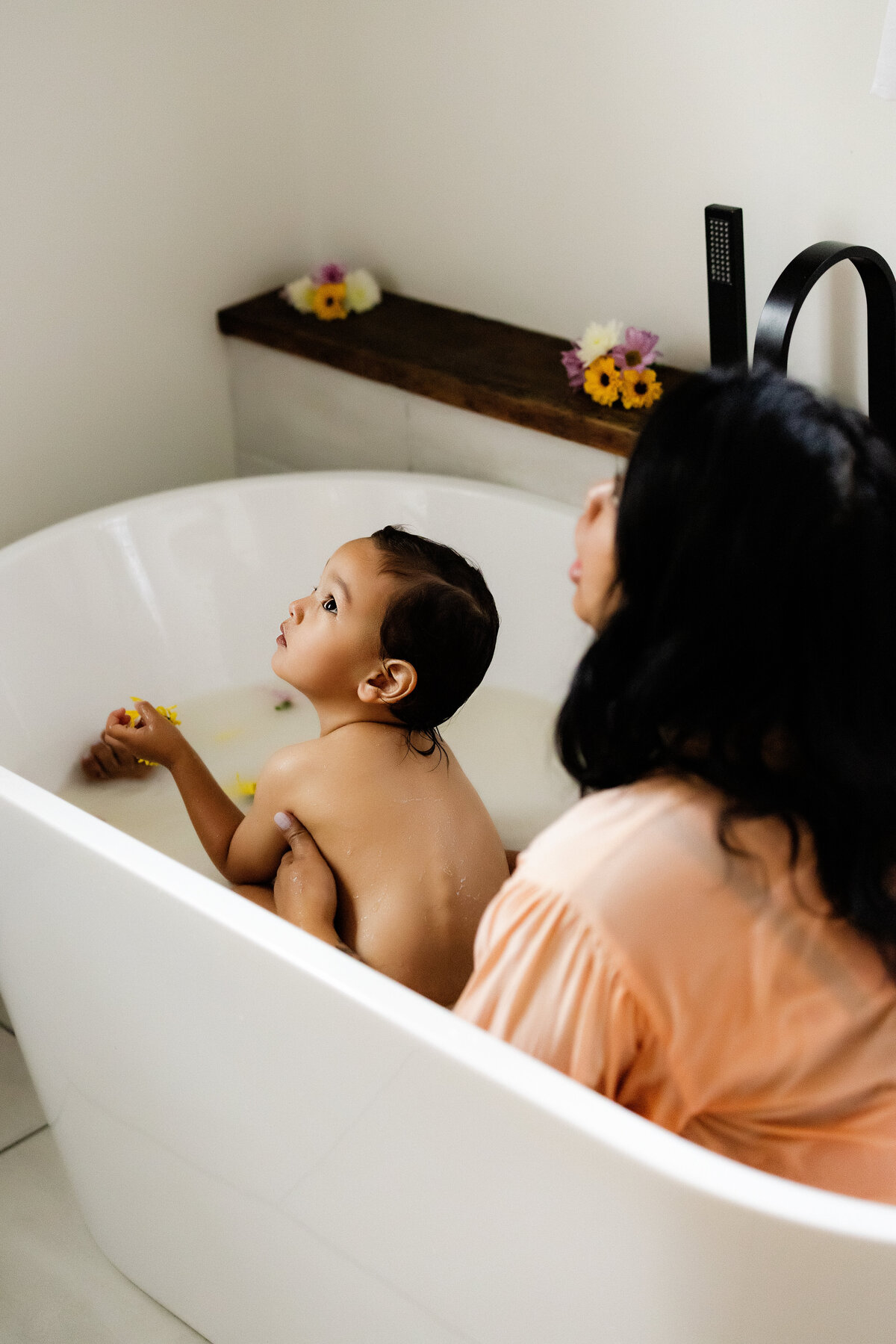 milk bath motherhood session