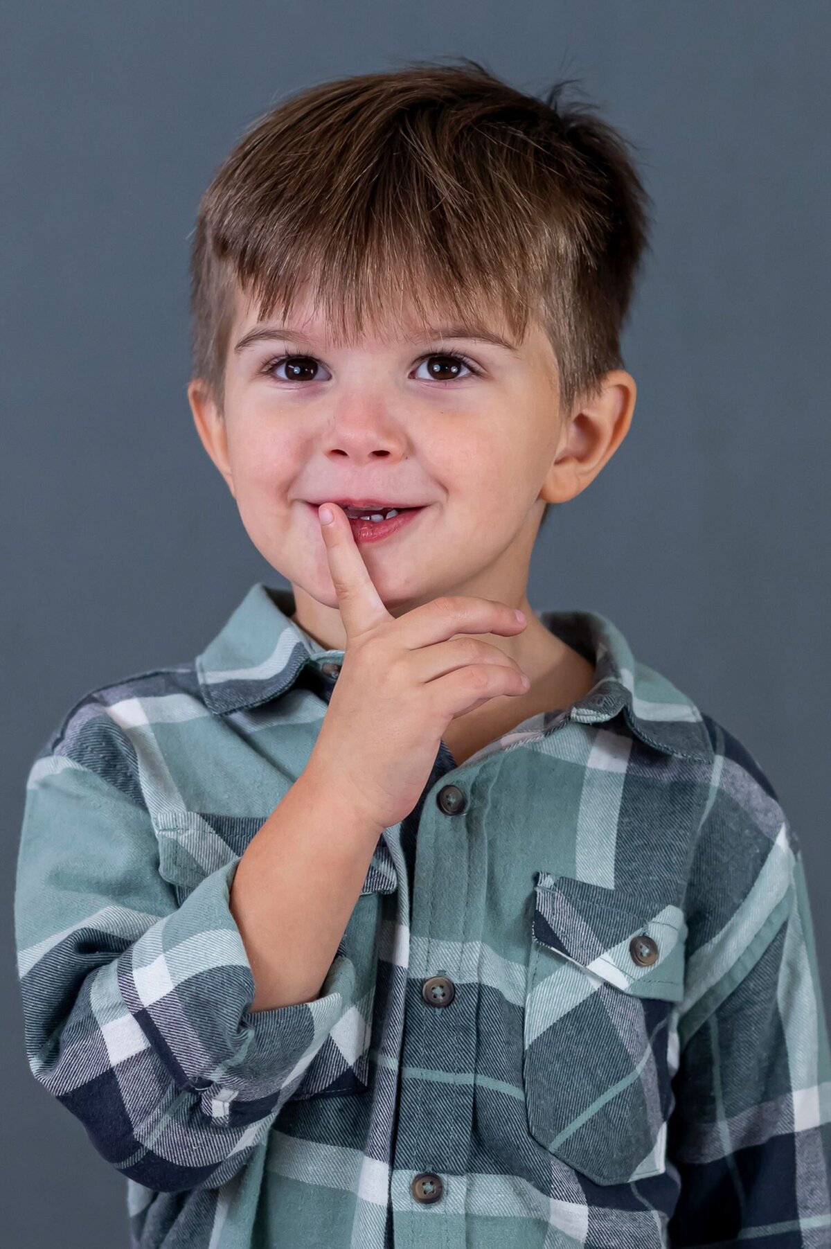 School photo day, relaxed child portrait, Tri-Cities school photographer