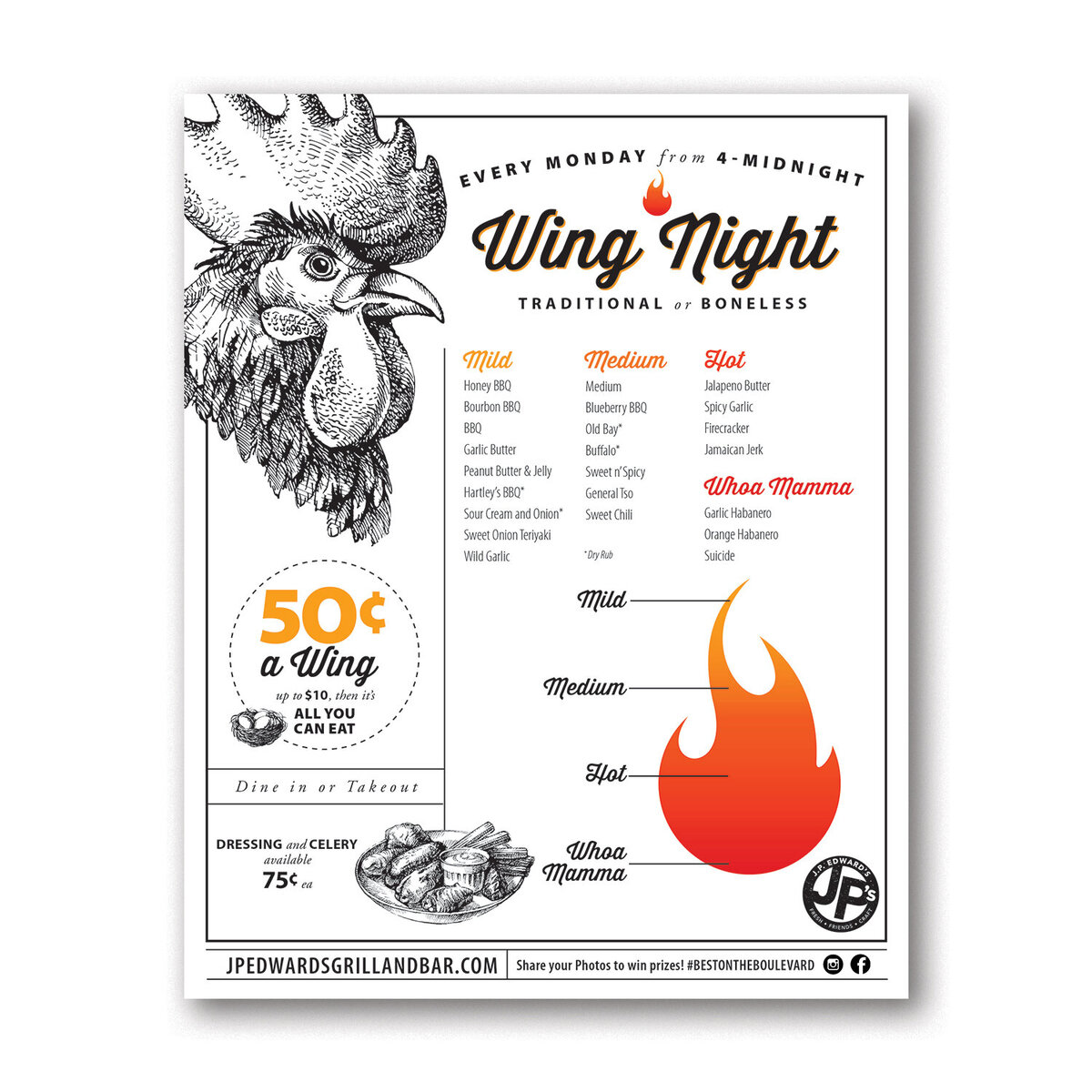 JPs Wing Menu WH