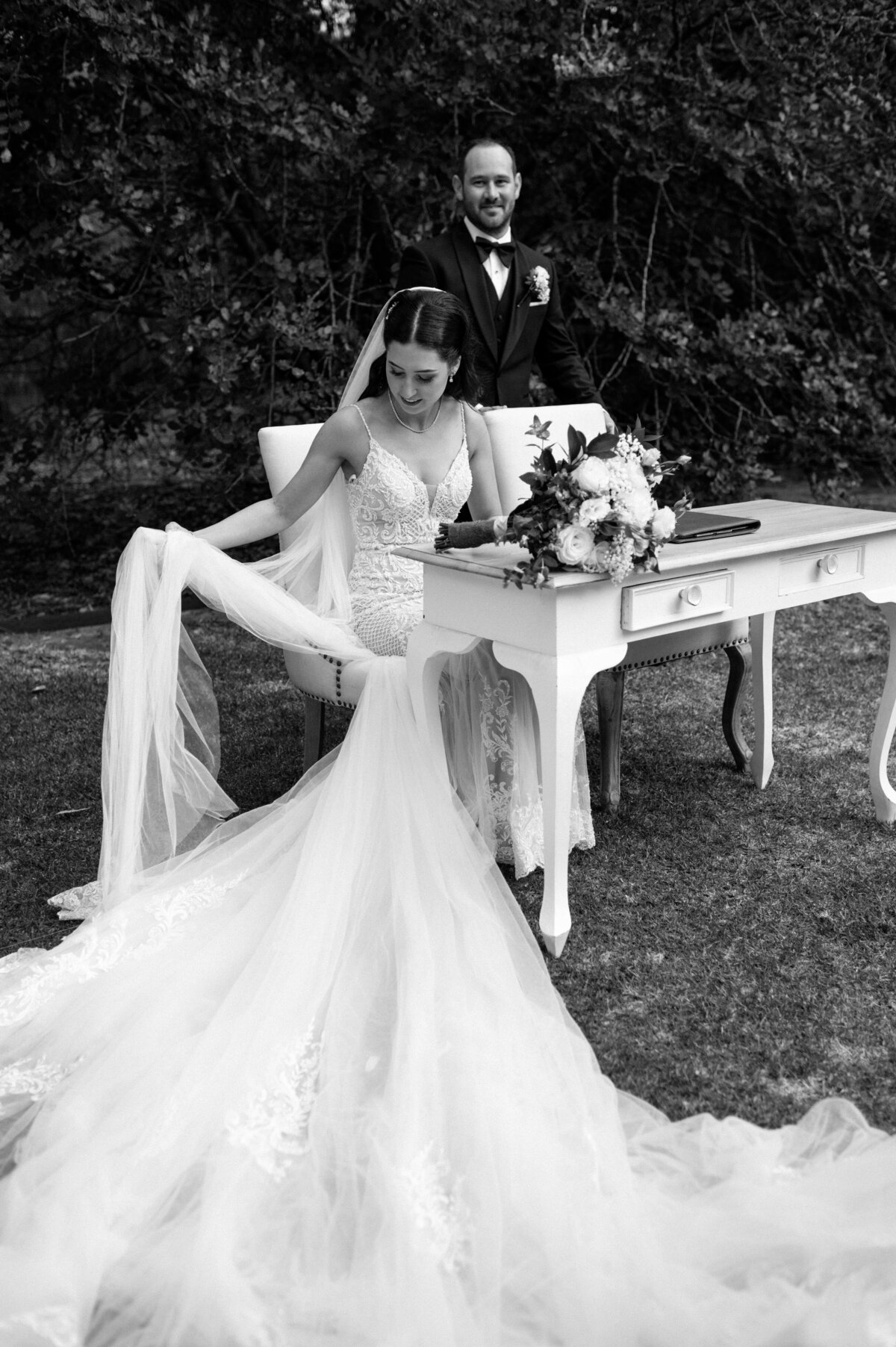 Bride and groom signing marriage certificate at Old Broadwater farm Busselton captured by south west and Perth photographer Kalie Creative