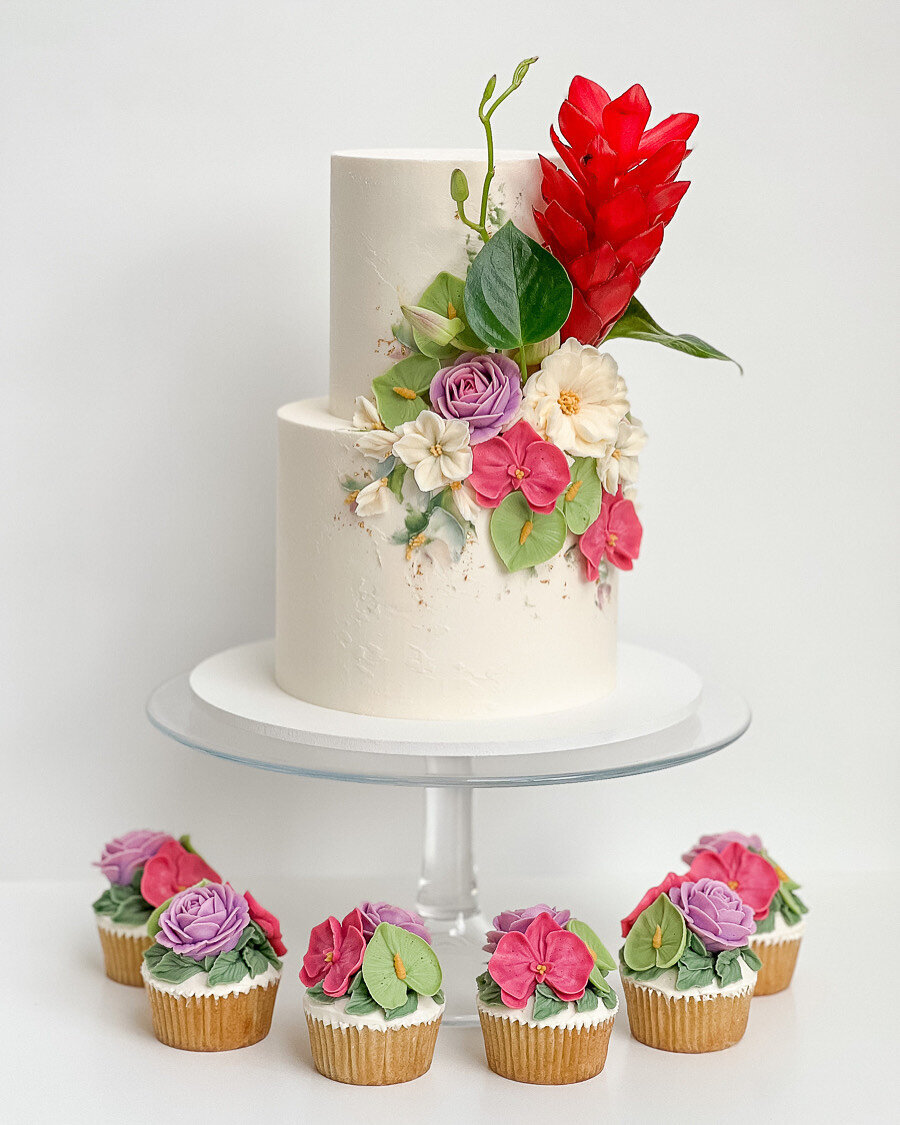 buttercream flower wedding cake