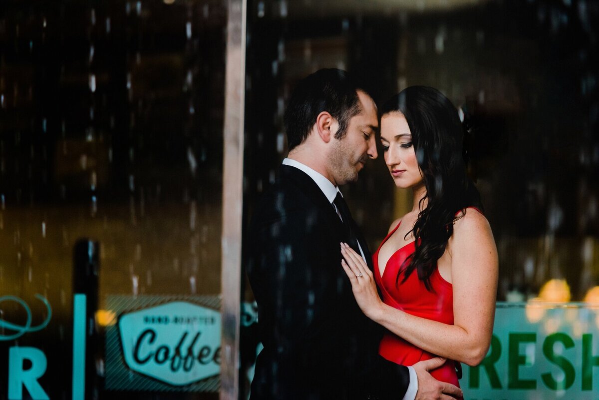 Couple in the rain