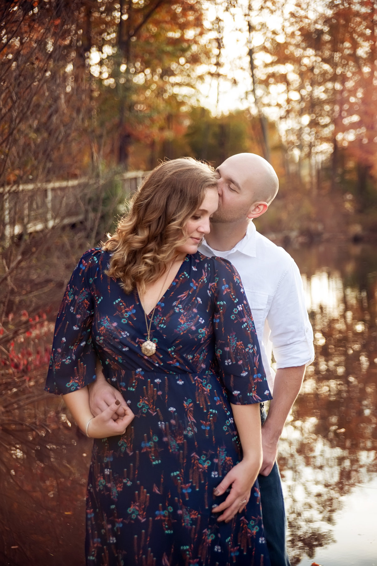 golden hour fall engagement michigan