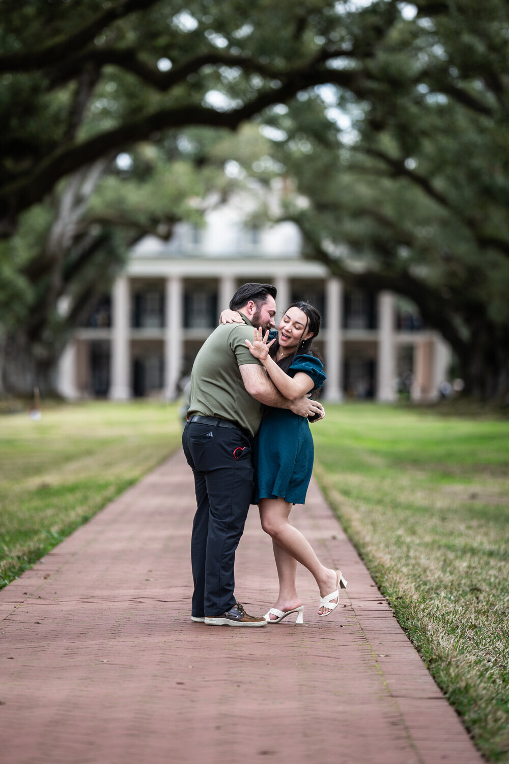 Marriage proposal at Oak Alley Plantation