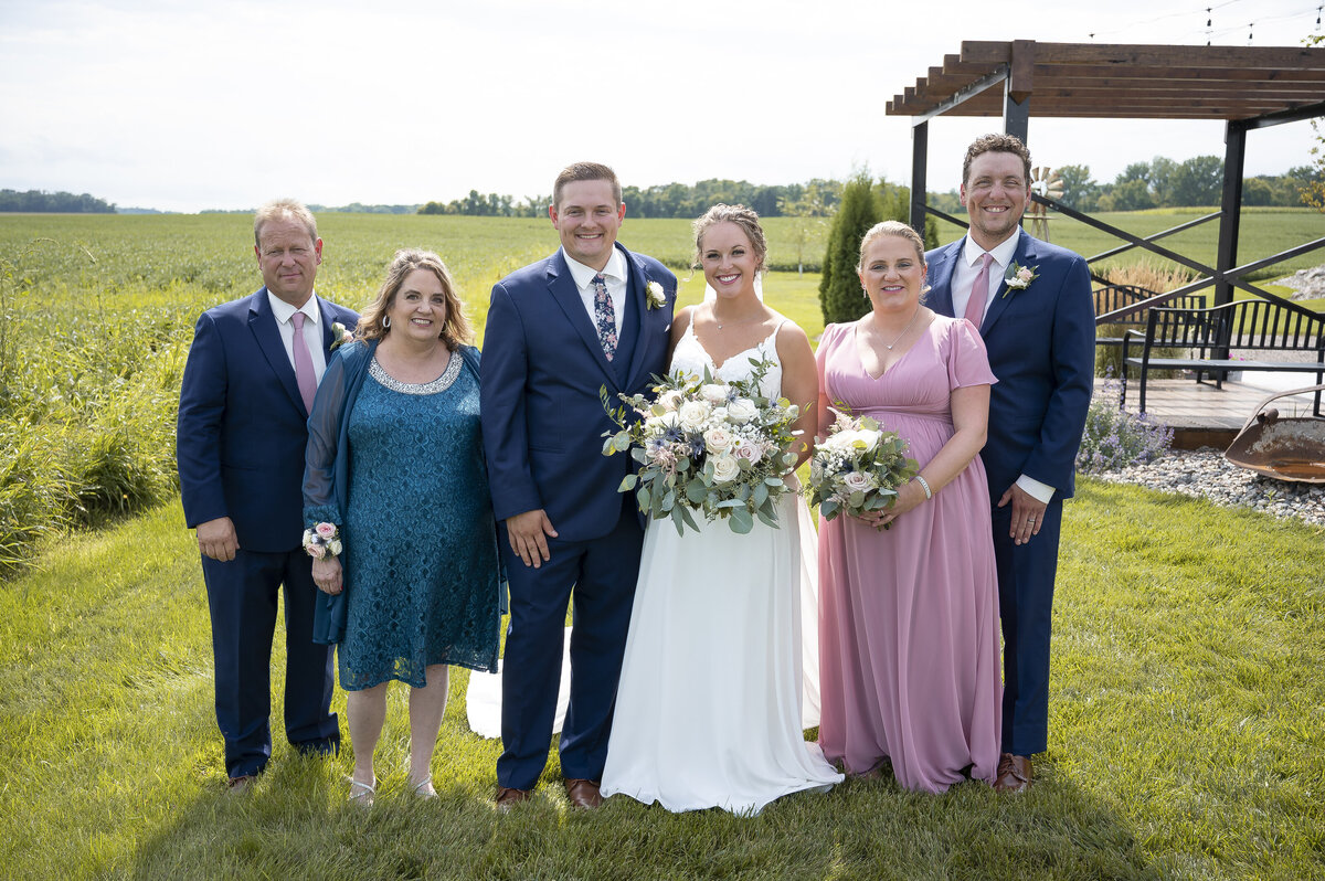 Romantic wedding couple with sunset shadows