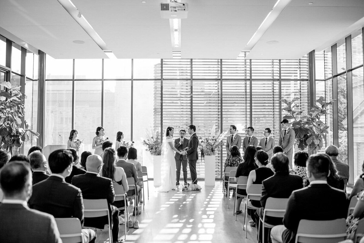 Elegant Modern Fall Wedding Ceremony at Gardiner Museum Intimate Wedding Toronto Wedding Venue Jacqueline James Photography