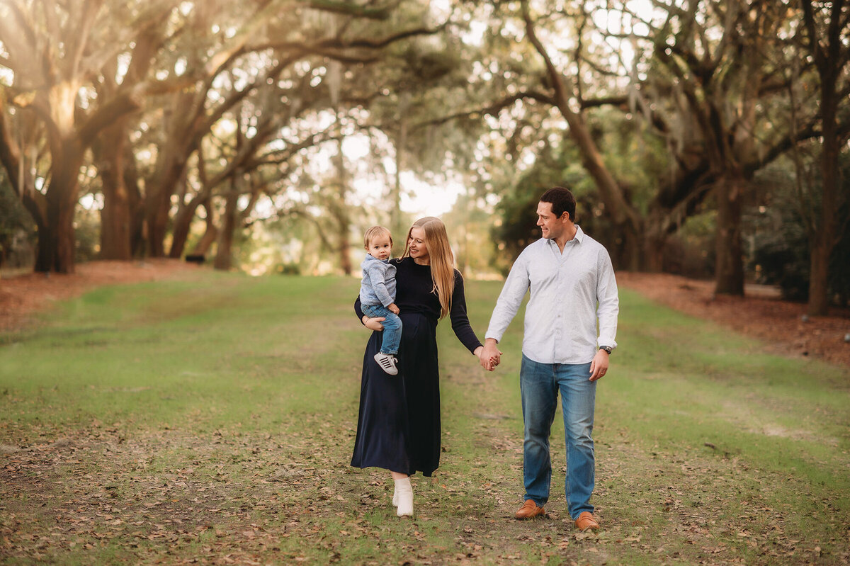 Expectant parents pose for Maternity Photoshoot in Charleston.