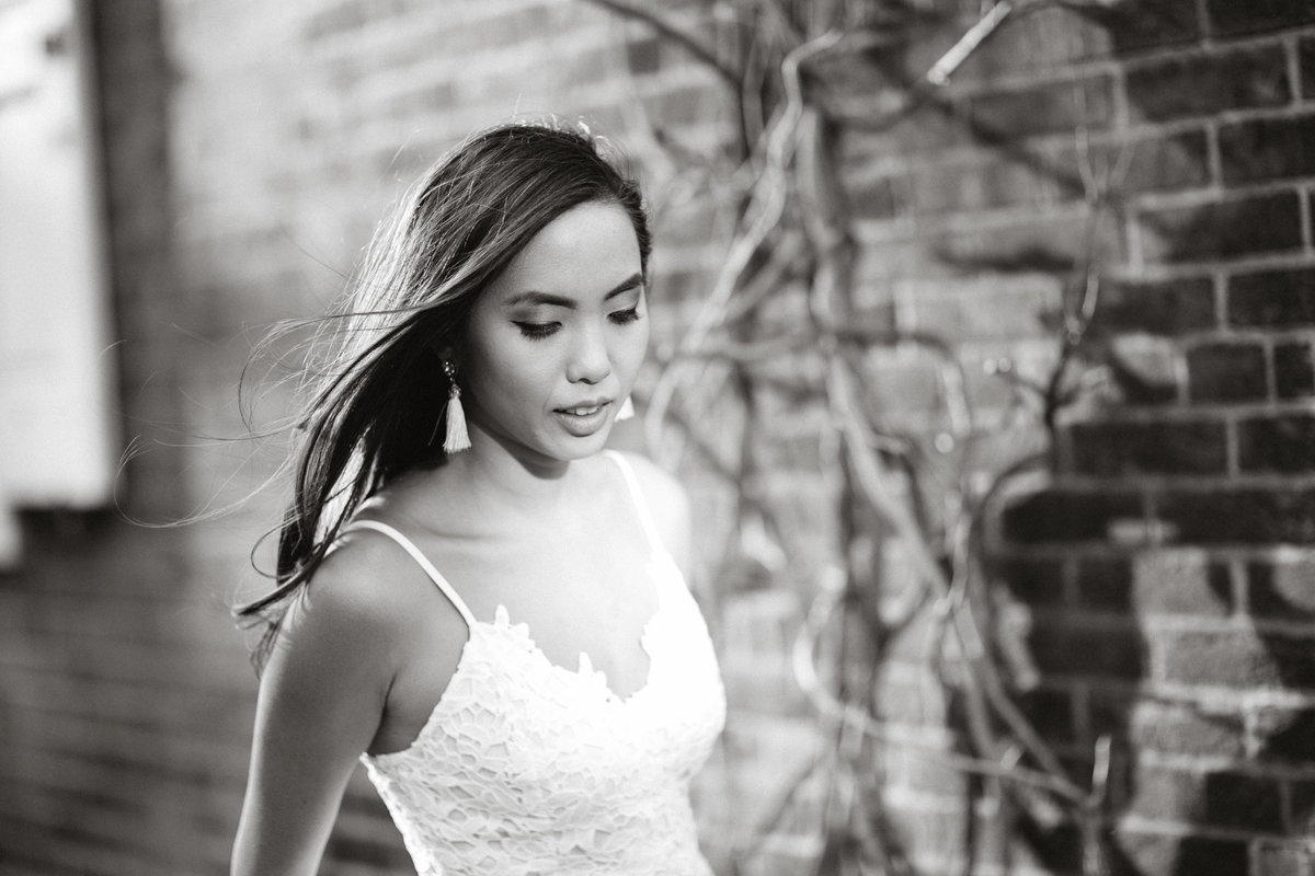 Bride to be photographed by Sweetwater Portraits, in Philadelphia's historic Old City neighborhood.