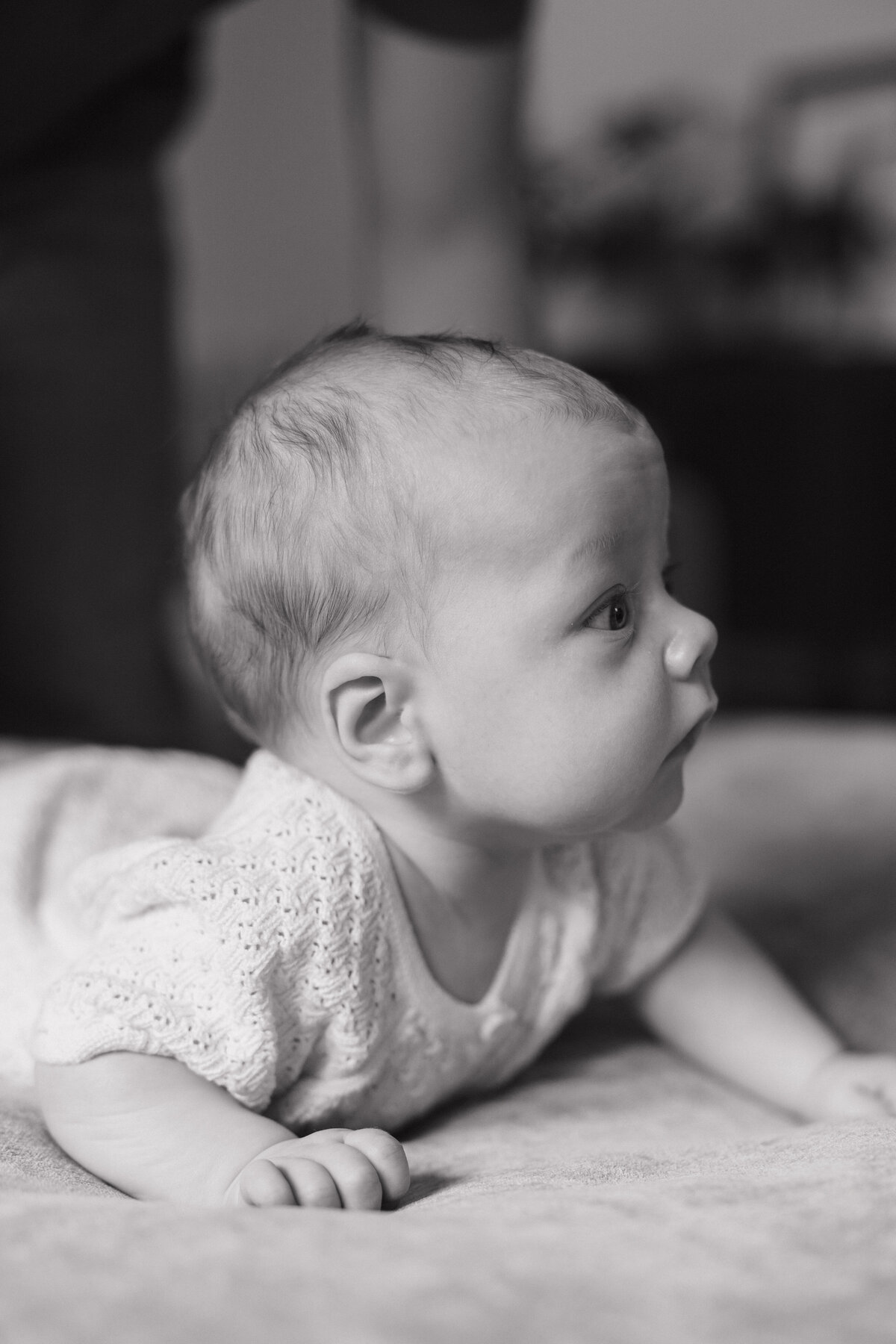 Black and white Indianapolis newborn photography portrait