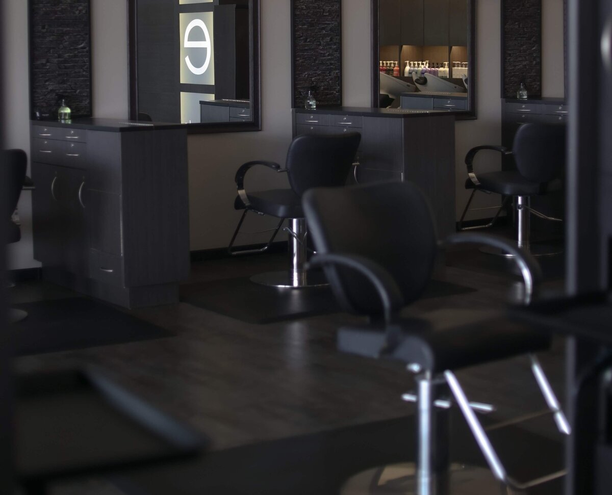 chairs at salon with makeup artist cedar rapids
