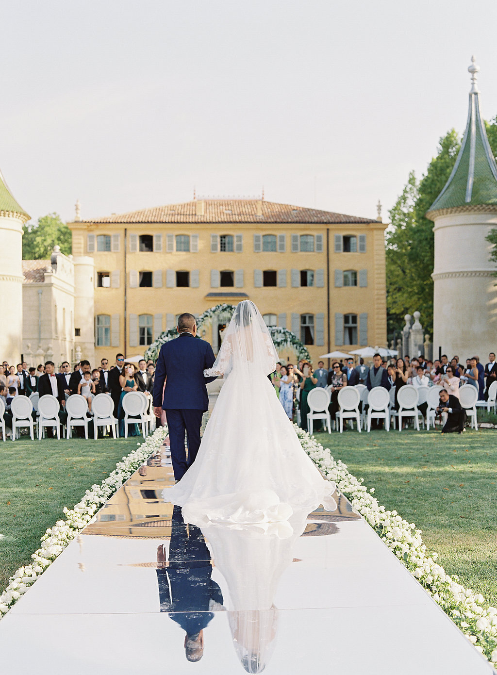 Bride walking down the aisle