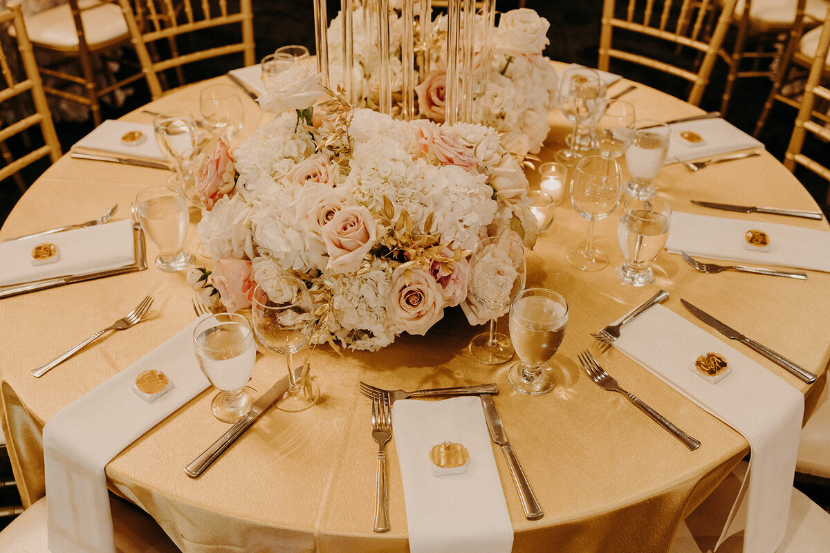 Mirage Hall gold table setting