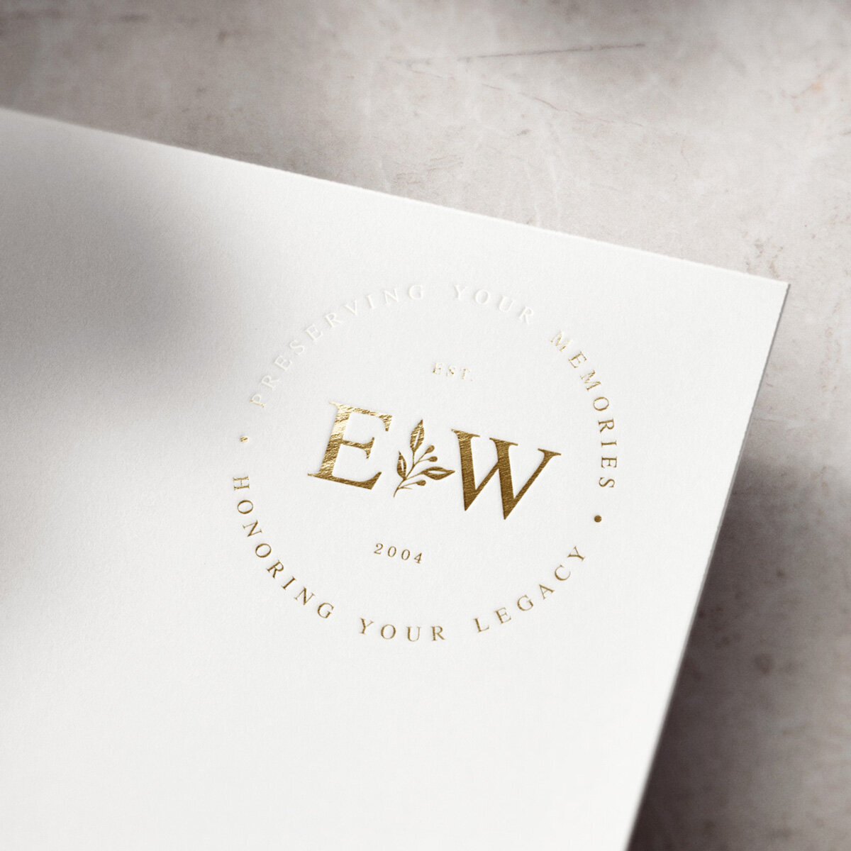 luxury wedding logo design in gold foil